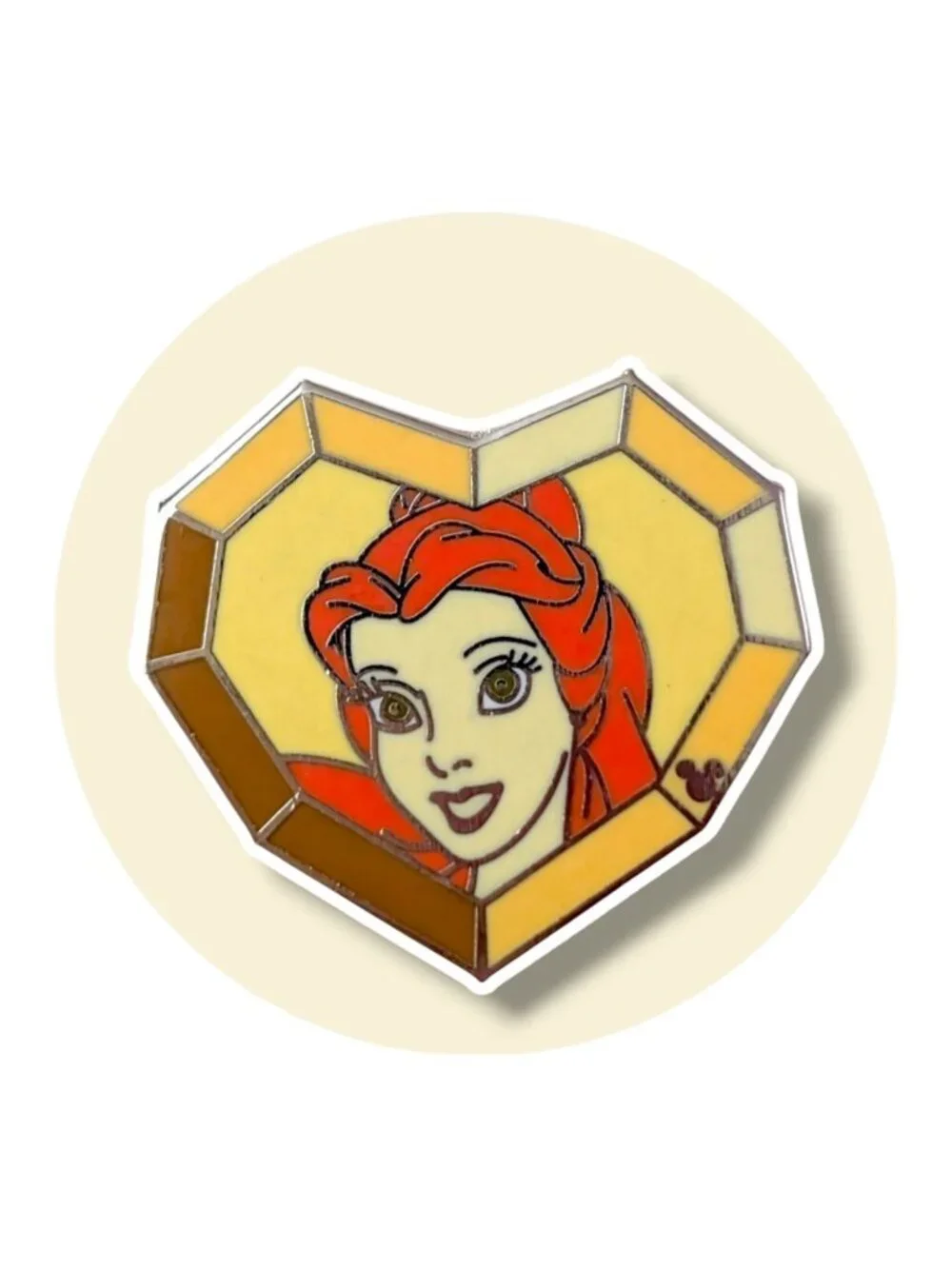 Beauty and the Beast Disney Pin: Princess Belle Yellow Heart Gem Jewel
